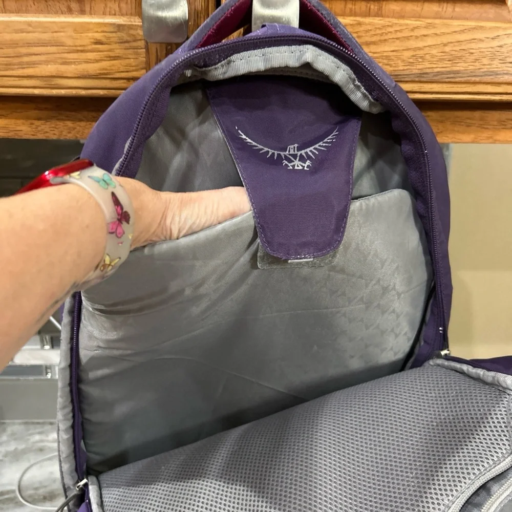 Osprey Nova 24/Seven Series Women’s Backpack Purple Laptop Pad Hiking Travel Bag - Picture 6 of 8
